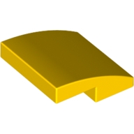 Lego destička 2x2 půl oblouku zakulacená hladká, žlutá (6079007)